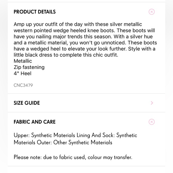 Silver Metallic Western Pointed Wedge Heeled Knee Boots - Picture 5 of 7